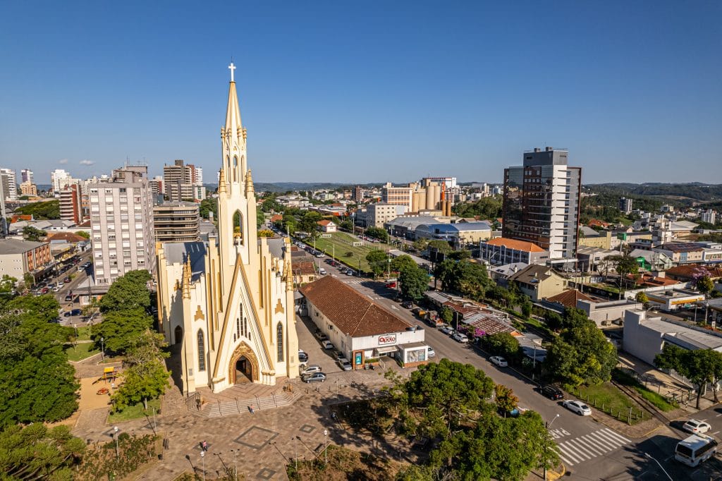 aerial view bento goncalves rio grande sul brazil famous city brazil cristo rei church